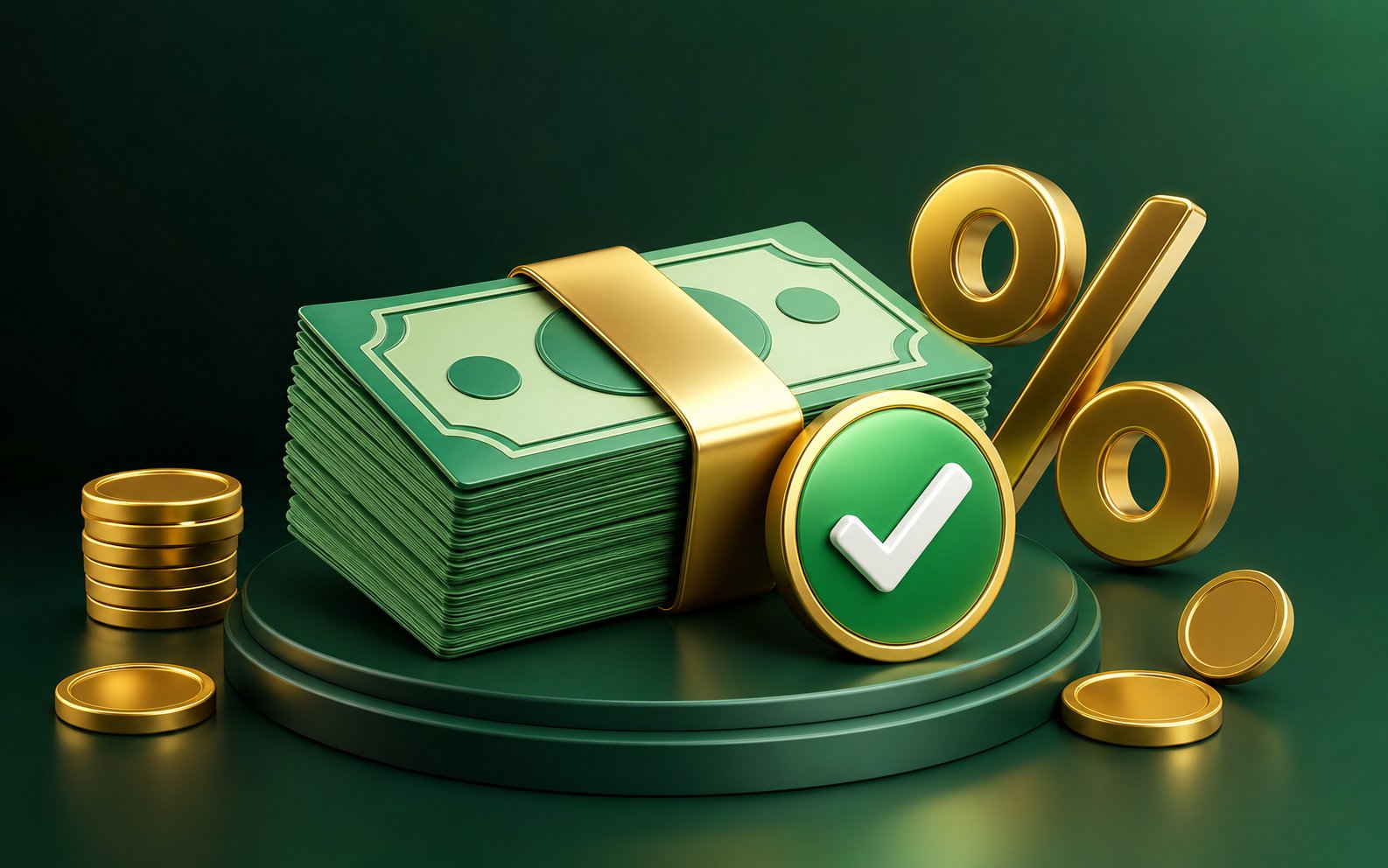 Personal Loan β cash bundle with gold band and approval badge